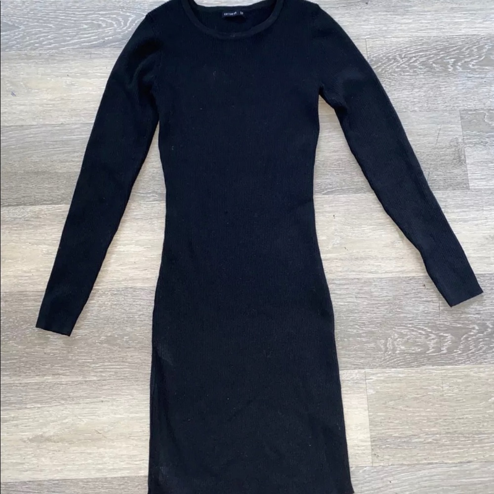 Womans Black Cotton On Long Sleeved Dress Size:small